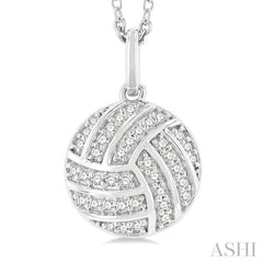 ASHI Volleyball Petite Diamond Fashion Pendant 645M8PPTSPDWG
