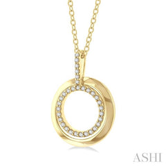 ASHI Circle Petite Diamond Fashion Pendant 645P8PPTSPDYG