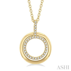 ASHI Circle Petite Diamond Fashion Pendant 645P8PPTSPDYG