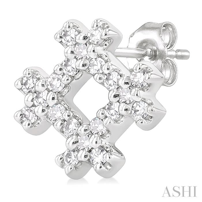 ASHI Hashtag Petite Diamond Fashion Earrings 645T8PPTSERWG