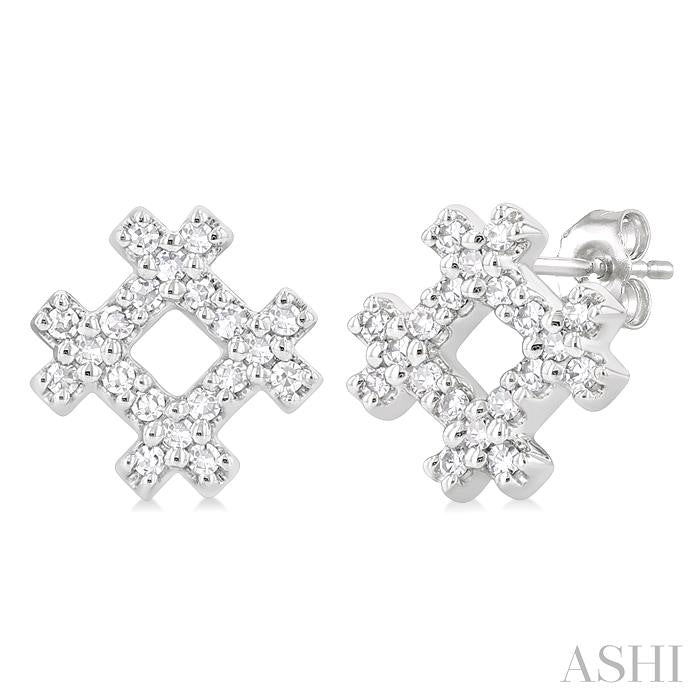 ASHI Hashtag Petite Diamond Fashion Earrings 645T8PPTSERWG