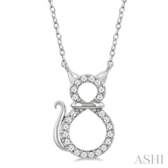 ASHI Cat Petite Diamond Fashion Pendant 645U8PPTSPDWG