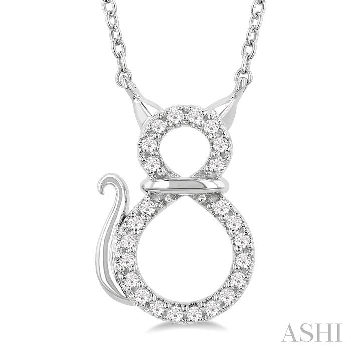 ASHI Cat Petite Diamond Fashion Pendant 645U8PPTSPDWG