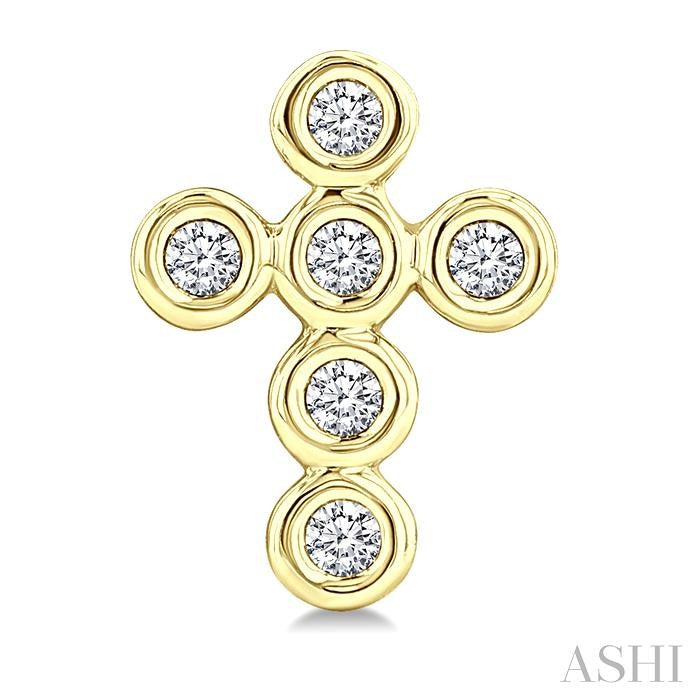 ASHI Cross Bezel Set Petite Diamond Fashion Earrings 645V8PPTSERYG