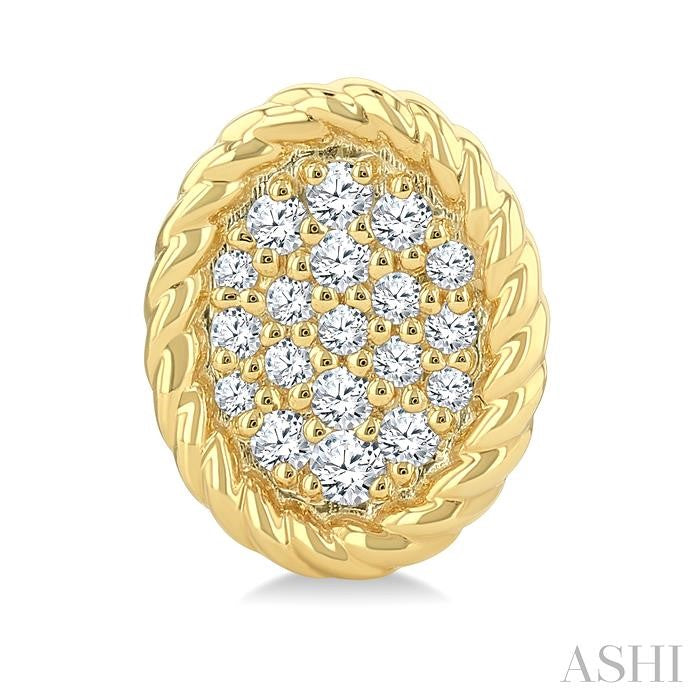 ASHI Pave-Set Oval Shape Rope Diamond Fashion Earrings 645W7PPTGERYG-OV