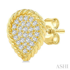ASHI Pave-Set Pear Shape Rope Diamond Fashion Earrings 645W7PPTGERYG-PR