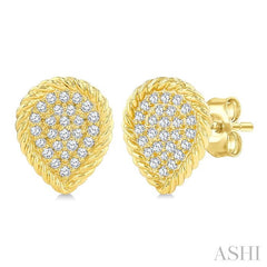 ASHI Pave-Set Pear Shape Rope Diamond Fashion Earrings 645W7PPTGERYG-PR