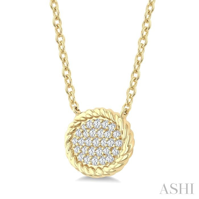 ASHI Pave-Set Oval Shape Rope Diamond Fashion Pendant 645W7PPTGPDYG-OV