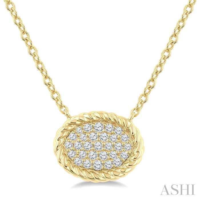 ASHI Pave-Set Oval Shape Rope Diamond Fashion Pendant 645W7PPTGPDYG-OV