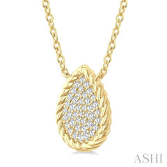 ASHI Pave-Set Pear Shape Rope Diamond Fashion Pendant 645W7PPTGPDYG-PR
