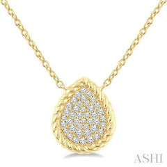 ASHI Pave-Set Pear Shape Rope Diamond Fashion Pendant 645W7PPTGPDYG-PR