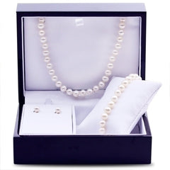 Imperial Partners Sterling Silver Freshwater Pearl Wood Box Gift Set 646062/FW-BXD