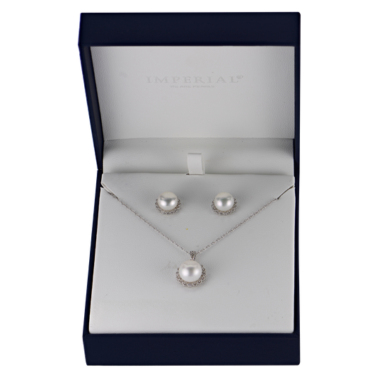 Imperial Partners Sterling Silver Freshwater Pearl Set 646786/BXD