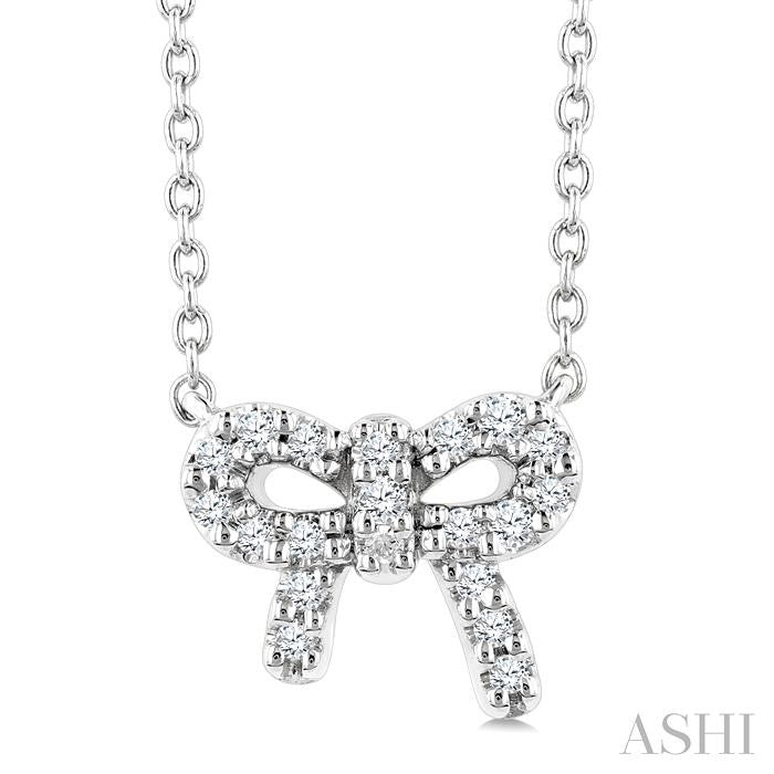 ASHI Bow Petite Diamond Fashion Pendant 646B8PPTSPDWG