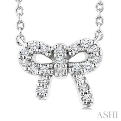 ASHI Bow Petite Diamond Fashion Pendant 646B8PPTSPDWG