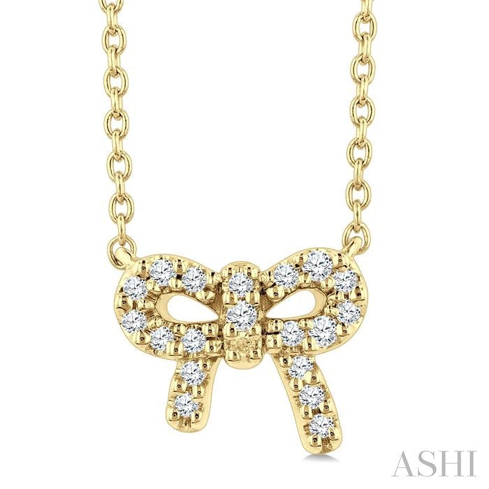 ASHI Bow Petite Diamond Fashion Pendant 646B8PPTSPDYG