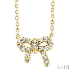 ASHI Bow Petite Diamond Fashion Pendant 646B8PPTSPDYG
