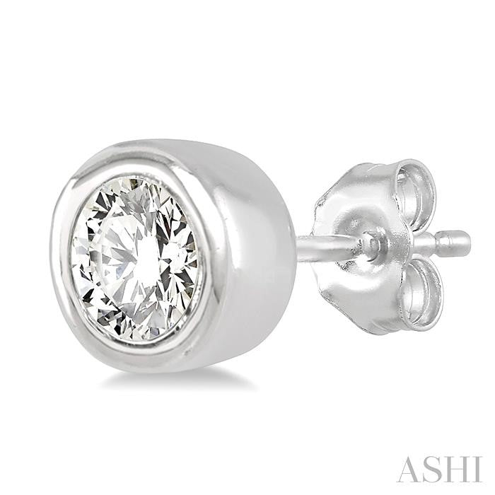 ASHI Bezel Set Petite Diamond Fashion Earrings 646C8PPTGERWG