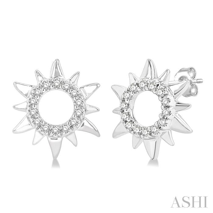ASHI Sunburst Petite Diamond Fashion Earrings 646E8PPTSERWG