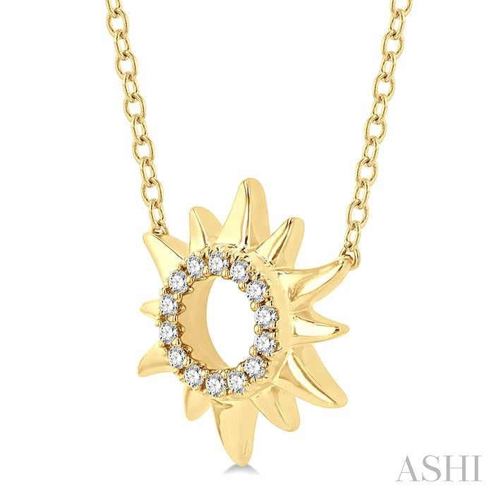 ASHI Sunburst Petite Diamond Fashion Pendant 646E9PPTSPDYG