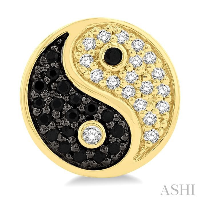 ASHI Yin Yang Petite Black Diamond Fashion Earrings 646F6PPTSERYG