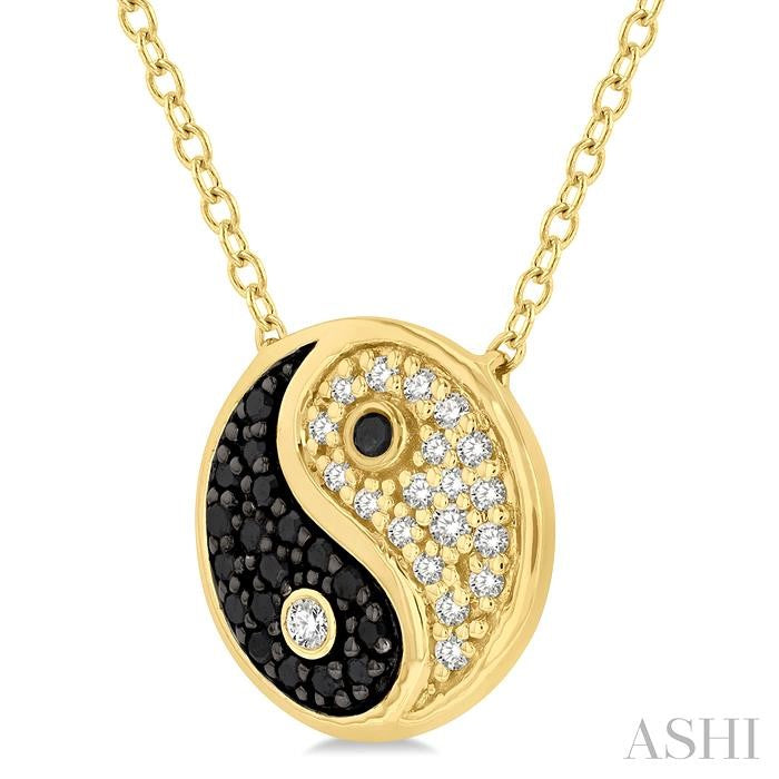 ASHI Yin Yang Petite Black Diamond Fashion Pendant 646F8PPTSPDYG