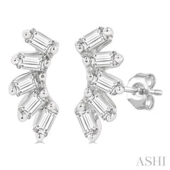 ASHI Petite Baguette Diamond Fashion Earrings 646G8PPTGERWG