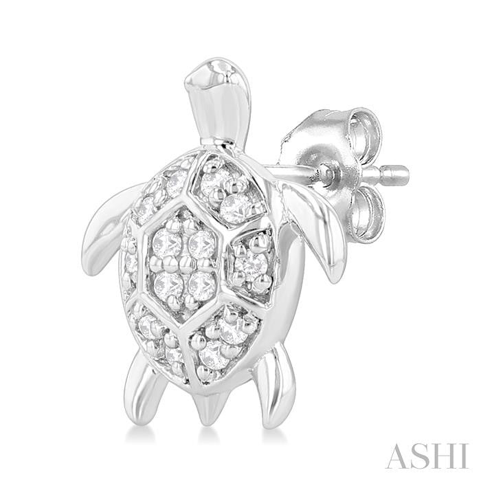 ASHI Turtle Petite Diamond Fashion Earrings 646H8PPTSERWG