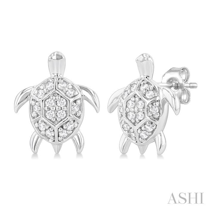 ASHI Turtle Petite Diamond Fashion Earrings 646H8PPTSERWG