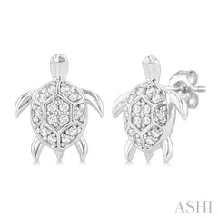 ASHI Turtle Petite Diamond Fashion Earrings 646H8PPTSERWG