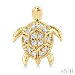 ASHI Turtle Petite Diamond Fashion Earrings 646H8PPTSERYG