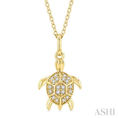 ASHI Turtle Petite Diamond Fashion Pendant 646H9PPTSPDYG