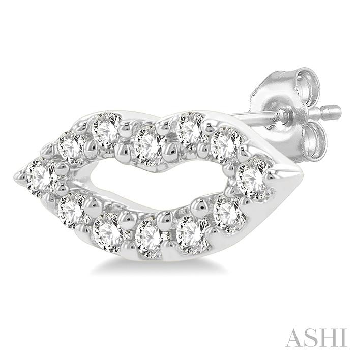 ASHI Lips Petite Diamond Fashion Earrings 646M8PPTSERWG