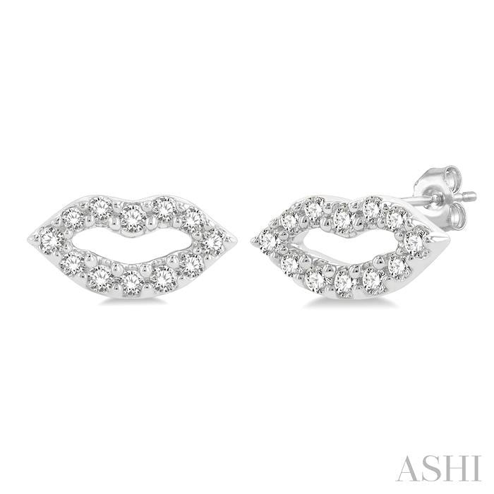 ASHI Lips Petite Diamond Fashion Earrings 646M8PPTSERWG