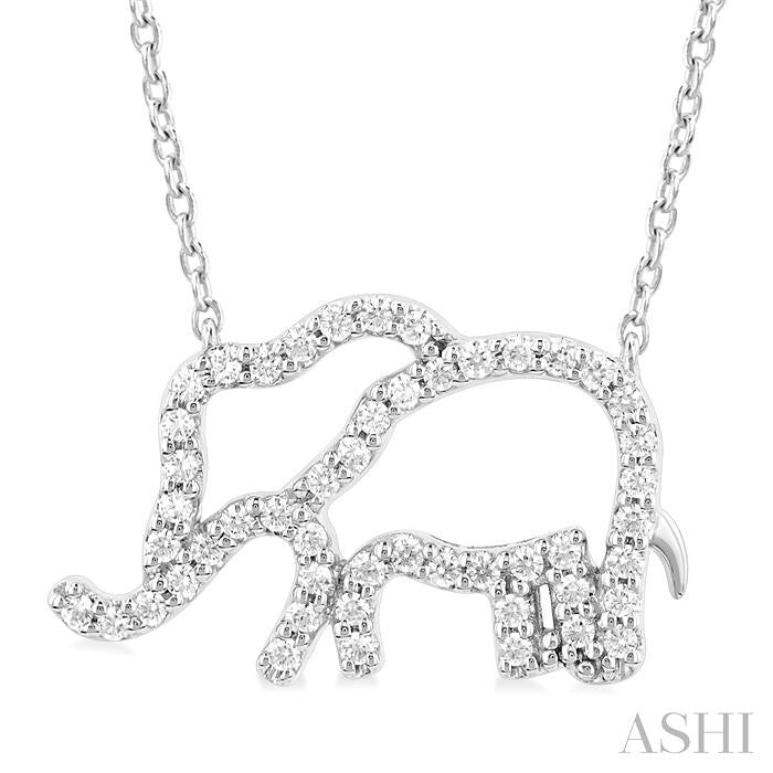 ASHI Elephant Petite Diamond Fashion Pendant 646R7PPTSPDWG
