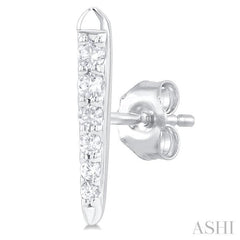 ASHI Vertical Bar Graduated Petite Diamond Fashion Earrings 646S8PPTSERWG