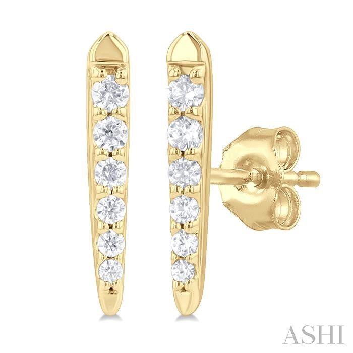 ASHI Vertical Bar Graduated Petite Diamond Fashion Earrings 646S8PPTSERYG