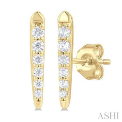 ASHI Vertical Bar Graduated Petite Diamond Fashion Earrings 646S8PPTSERYG