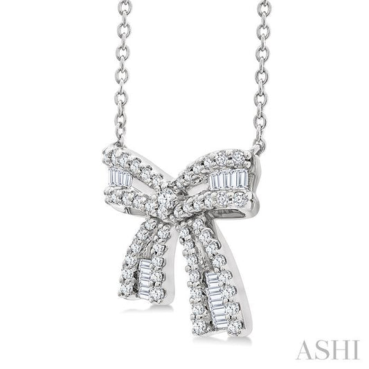 ASHI Bow Petite Diamond Fashion Pendant 646W5PPFGPDWG