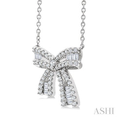 ASHI Bow Petite Diamond Fashion Pendant 646W5PPFGPDWG