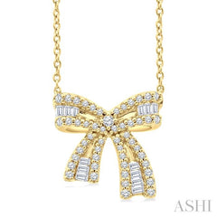 ASHI Bow Petite Diamond Fashion Pendant 646W5PPFGPDYG