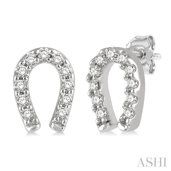 ASHI Horseshoe Petite Diamond Fashion Earrings 647B8PPTSERWG