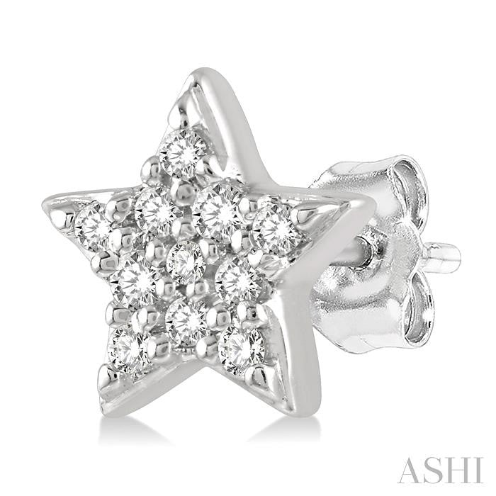 ASHI Star & Moon Petite Diamond Fashion Earrings 647C8PPTSERWG