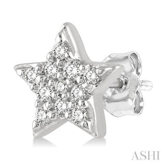 ASHI Star & Moon Petite Diamond Fashion Earrings 647C8PPTSERWG