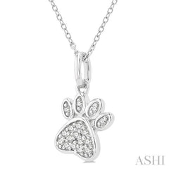 ASHI Dog Paw Petite Diamond Fashion Pendant 647D8PPTSPDWG