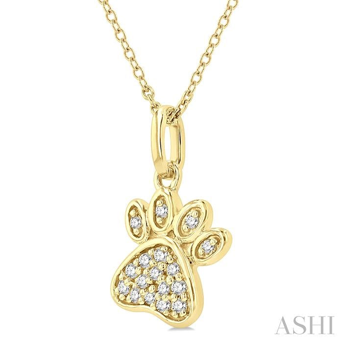 ASHI Dog Paw Petite Diamond Fashion Pendant 647D8PPTSPDYG