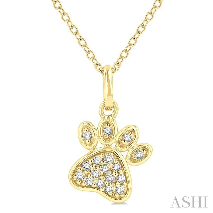 ASHI Dog Paw Petite Diamond Fashion Pendant 647D8PPTSPDYG