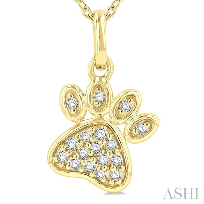 ASHI Dog Paw Petite Diamond Fashion Pendant 647D8PPTSPDYG