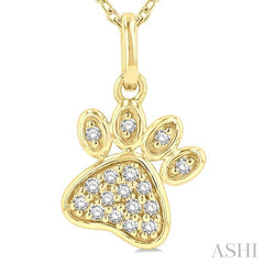 ASHI Dog Paw Petite Diamond Fashion Pendant 647D8PPTSPDYG
