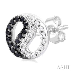 ASHI Yin Yang Petite Black Diamond Fashion Earrings 647F7PPTSERWG